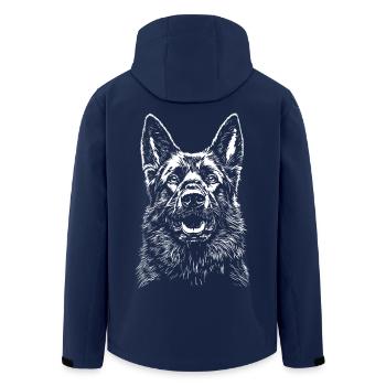 Deutscher Schäferhund Hund Hunde - Recycelte Männer Softshell-Jacke von Stanley/Stella - Navy - Hinten - AI Model Male 185 light (185cm)
