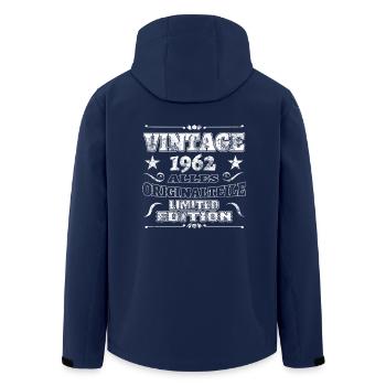 1962 - Alles Originalteile.png - Recycelte Männer Softshell-Jacke von Stanley/Stella - Navy - Hinten - AI Model Male 185 light (185cm)