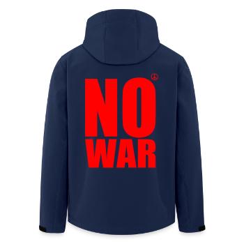 No war - Men’s Recycled Softshell Jacket by Stanley/Stella - navy - Back - AI Model Male 185 light (185cm)