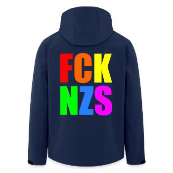 Fck nzs - Recycelte Männer Softshell-Jacke von Stanley/Stella - Navy - Hinten - AI Model Male 185 light (185cm)