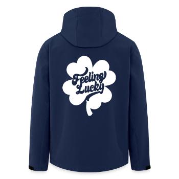 St. Patrick’s Day Gift Shamrock Men, Women, Kids - Men’s Recycled Softshell Jacket by Stanley/Stella - navy - Back - AI Model Male 185 light (185cm)