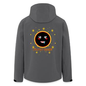 Hungry Black Hole Cute Kawaii Illustration - Men’s Recycled Softshell Jacket by Stanley/Stella - anthracite - Back - AI Model Male 185 light (185cm)