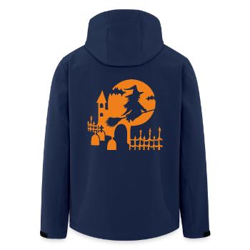 Halloween - witch cemetery - orange - Men’s Recycled Softshell Jacket by Stanley/Stella - navy - Back - AI Model Male 185 light (185cm)