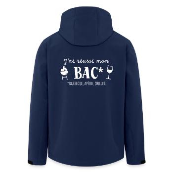 J'ai reussi mon bac - Recycelte Männer Softshell-Jacke von Stanley/Stella - Navy - Hinten - AI Model Male 185 light (185cm)