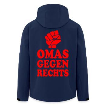 Omas gegen rechts - Recycelte Männer Softshell-Jacke von Stanley/Stella - Navy - Hinten - AI Model Male 185 light (185cm)
