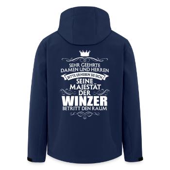 WINZER - Recycelte Männer Softshell-Jacke von Stanley/Stella - Navy - Hinten - AI Model Male 185 light (185cm)