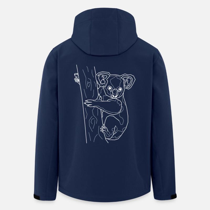 blanc Koala - Veste softshell homme en polyester recyclé Stanley/Stella - marine