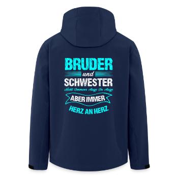 Brother and sister eye to eye Heart to heart - Men’s Recycled Softshell Jacket by Stanley/Stella - navy - Back - AI Model Male 185 light (185cm)