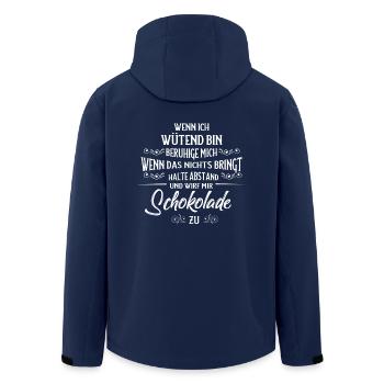 Chocolate when I'm angry we go to chocolate - Men’s Recycled Softshell Jacket by Stanley/Stella - navy - Back - AI Model Male 185 light (185cm)