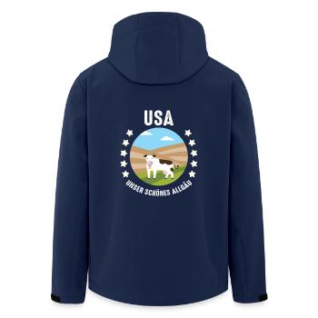 Urlaub im Allgäu Unser schönes Allgäu - Recycelte Männer Softshell-Jacke von Stanley/Stella - Navy - Hinten - AI Model Male 185 light (185cm)