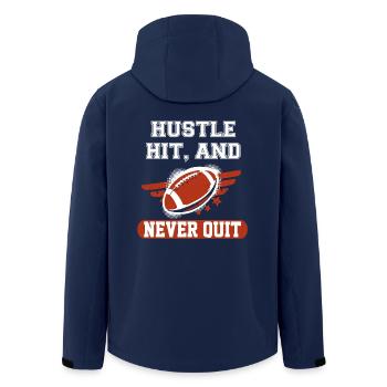 American Football - Men’s Recycled Softshell Jacket by Stanley/Stella - navy - Back - AI Model Male 185 light (185cm)