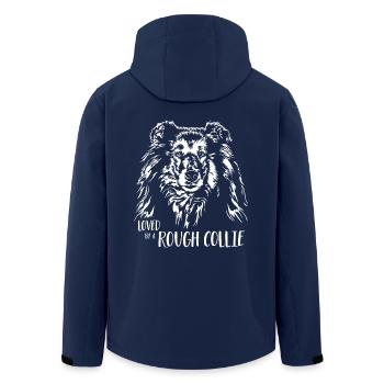 ROUGH COLLIE Dog Saying Dogs Saying Dogs - Men’s Recycled Softshell Jacket by Stanley/Stella - navy - Back - AI Model Male 185 light (185cm)