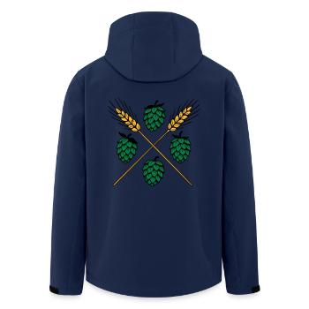 Hopfen und Gerste - Bier - Recycelte Männer Softshell-Jacke von Stanley/Stella - Navy - Hinten - AI Model Male 185 light (185cm)