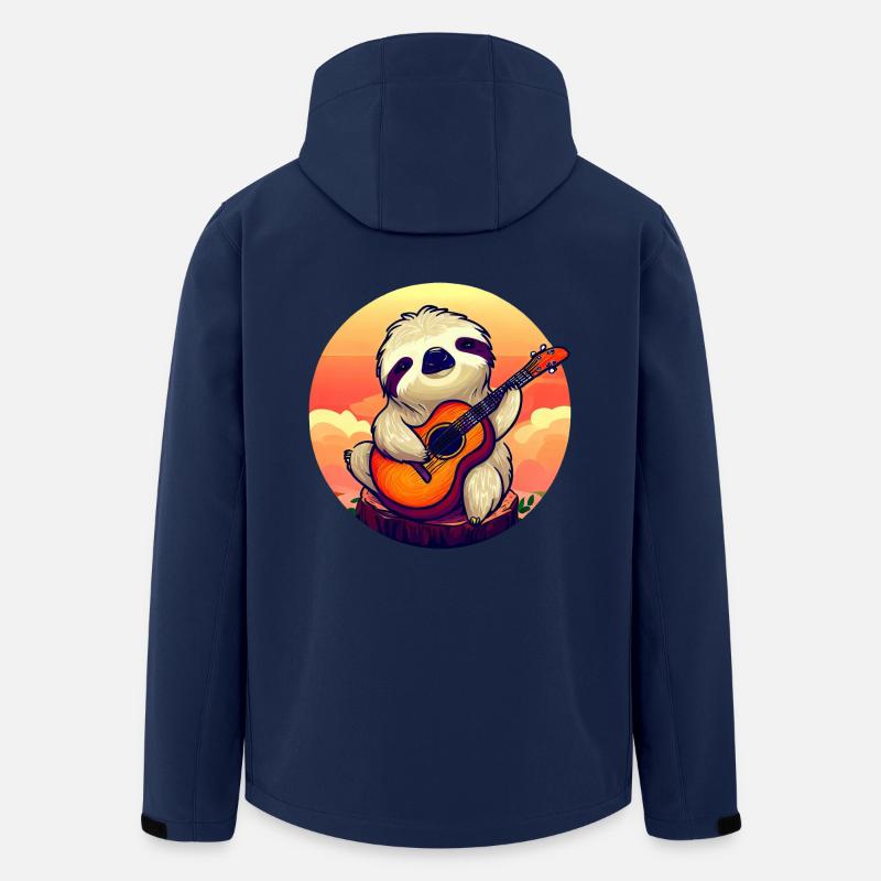 Sloth guitarist at sunset - Relaxed - Men’s Recycled Softshell Jacket by Stanley/Stella - navy