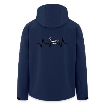 Wal Meerestier EKG Puls Herzschlag - Recycelte Männer Softshell-Jacke von Stanley/Stella - Navy - Hinten - AI Model Male 185 light (185cm)