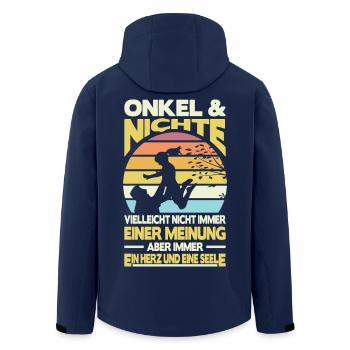 Onkel und Nichte Ein Herz und eine Seele Retro - Recycelte Männer Softshell-Jacke von Stanley/Stella - Navy - Hinten - AI Model Male 185 light (185cm)