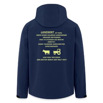 Landwirt - Recycelte Männer Softshell-Jacke von Stanley/Stella - Navy - Hinten - AI Model Male 185 light (185cm)