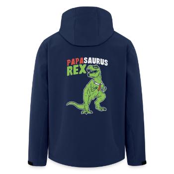 Papasaurus Rex - Fête des pères Herrentag Mannertag Papa - Veste softshell homme en polyester recyclé Stanley/Stella - marine - Dos - AI Model Male 185 light (185cm)