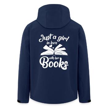 A Girl In Love With Her Books - Men’s Recycled Softshell Jacket by Stanley/Stella - navy - Back - AI Model Male 185 light (185cm)