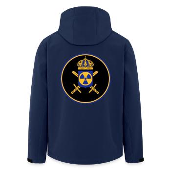The Swedish Nuclear Weapons Programme - Men’s Recycled Softshell Jacket by Stanley/Stella - navy - Back - AI Model Male 185 light (185cm)