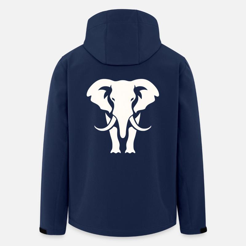 Elephant Silhouette White Logo - Men’s Recycled Softshell Jacket by Stanley/Stella - navy