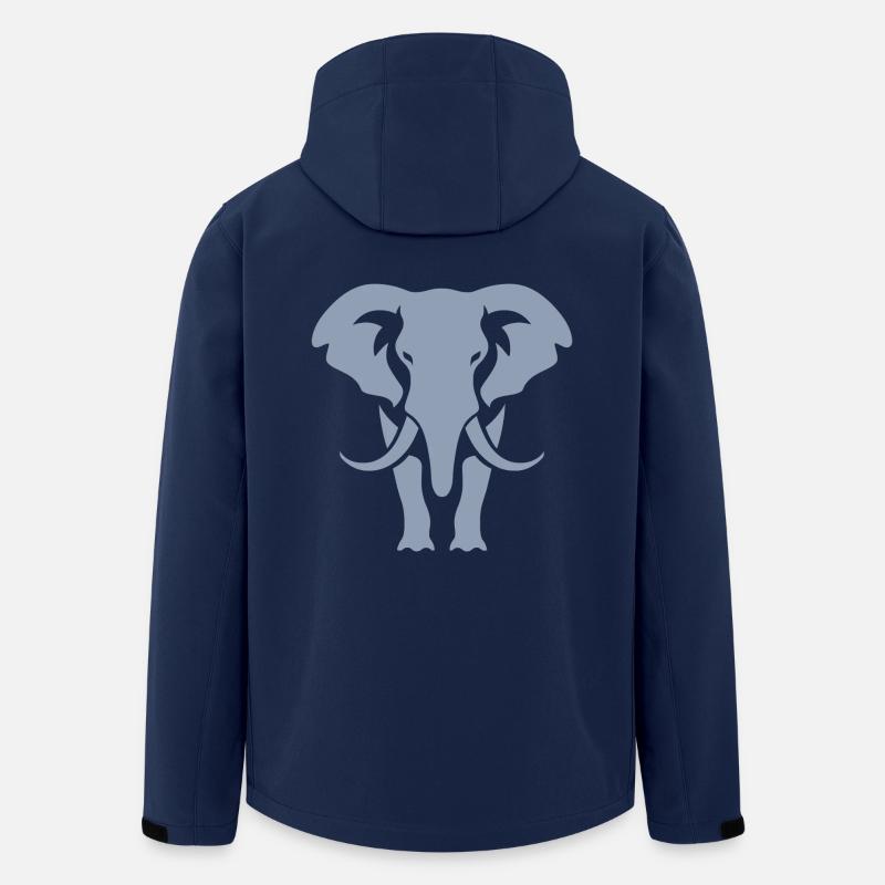 Elephant Silhouette White Logo - Men’s Recycled Softshell Jacket by Stanley/Stella - navy