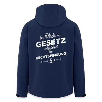Ein Blick ins Gesetz ... und so weiter - Recycelte Männer Softshell-Jacke von Stanley/Stella - Navy - Hinten - AI Model Male 185 light (185cm)