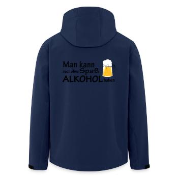 Ohne Spaß Alkohl haben - Recycelte Männer Softshell-Jacke von Stanley/Stella - Navy - Hinten - AI Model Male 185 light (185cm)