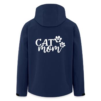 Cat Mom - Cute Paws Cat Lover Maman Propriétaire de chat - Veste softshell homme en polyester recyclé Stanley/Stella - marine - Dos - AI Model Male 185 light (185cm)