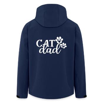 Cat Dad - Cute Paws Cat Lover Dad Cat Owner - Men’s Recycled Softshell Jacket by Stanley/Stella - navy - Back - AI Model Male 185 light (185cm)