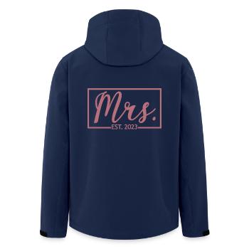 Mme Est. 2023 Fiançailles Douche nuptiale Mariage - Veste softshell homme en polyester recyclé Stanley/Stella - marine - Dos - AI Model Male 185 light (185cm)