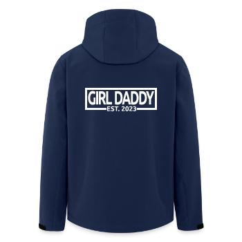 Girl Daddy Est. 2023 Baby Shower Pregnancy Reveal - Men’s Recycled Softshell Jacket by Stanley/Stella - navy - Back - AI Model Male 185 light (185cm)