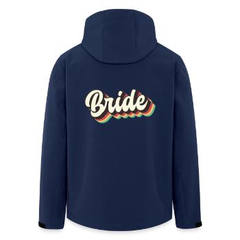 Retro Bride Future Mme, Cadeau d’enterrement de vie de jeune fille - Veste softshell homme en polyester recyclé Stanley/Stella - marine - Dos - AI Model Male 185 light (185cm)