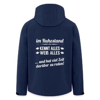 Im Ruhestand mit viel Wissen und viel Zeit - Recycelte Männer Softshell-Jacke von Stanley/Stella - Navy - Hinten - AI Model Male 185 light (185cm)