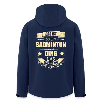 Badminton Geschenk - lustige Sprüche Geburtstag - Recycelte Männer Softshell-Jacke von Stanley/Stella - Navy - Hinten - AI Model Male 185 light (185cm)