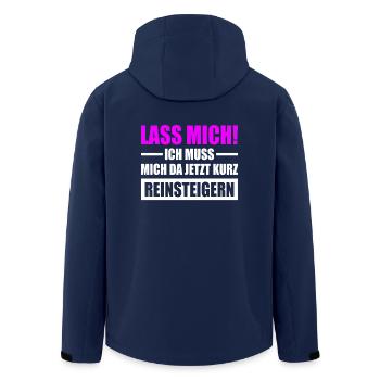 Lass Mich Ich Muss Mich Da Jetzt Kurz Reinsteigern - Recycelte Männer Softshell-Jacke von Stanley/Stella - Navy - Hinten - AI Model Male 185 light (185cm)