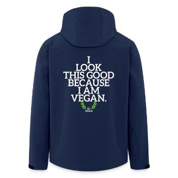 Veganer I Look This Good Because I Am Vegan Veggie - Men’s Recycled Softshell Jacket by Stanley/Stella - navy - Back - AI Model Male 185 light (185cm)