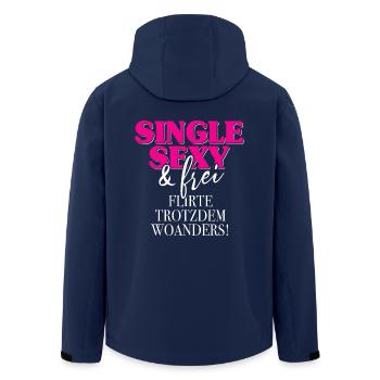Single Sexy Frei Flirte Woanders Anti Anmache Solo - Recycelte Männer Softshell-Jacke von Stanley/Stella - Navy - Hinten - AI Model Male 185 light (185cm)