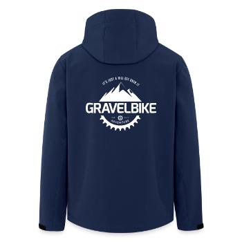 Gravel Bike: Its Just a Hill Get over it - Men’s Recycled Softshell Jacket by Stanley/Stella - navy - Back - AI Model Male 185 light (185cm)