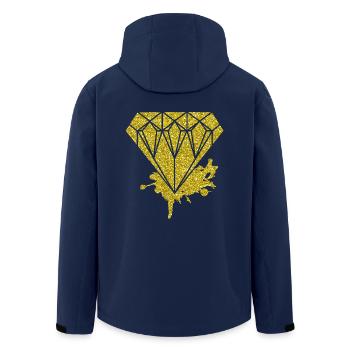 Diamond Gold Glitter Style Fashion Glitter Unique - Men’s Recycled Softshell Jacket by Stanley/Stella - navy - Back - AI Model Male 185 light (185cm)