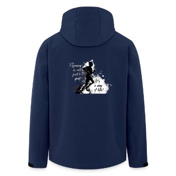 runner - Men’s Recycled Softshell Jacket by Stanley/Stella - navy - Back - AI Model Male 185 light (185cm)