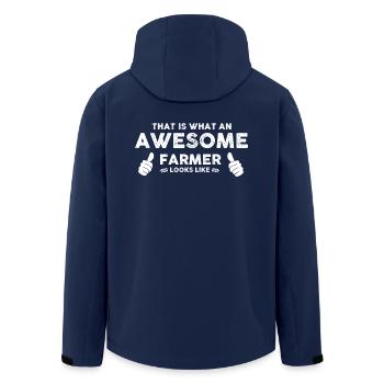 Farmer Shirt-Awesome Farmer - Recycelte Männer Softshell-Jacke von Stanley/Stella - Navy - Hinten - AI Model Male 185 light (185cm)