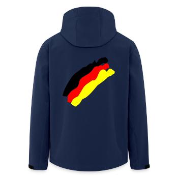 German flag - Men’s Recycled Softshell Jacket by Stanley/Stella - navy - Back - AI Model Male 185 light (185cm)