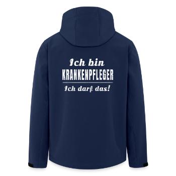 Ich bin Krankenpfleger, ich darf das! - Recycelte Männer Softshell-Jacke von Stanley/Stella - Navy - Hinten - AI Model Male 185 light (185cm)