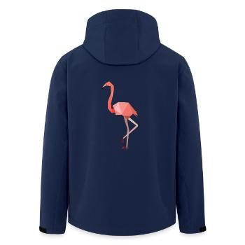 Flamingo auf einem Bein rosa modern - Recycelte Männer Softshell-Jacke von Stanley/Stella - Navy - Hinten - AI Model Male 185 light (185cm)