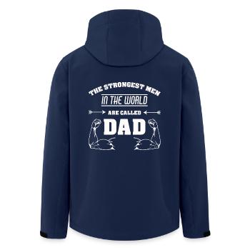 STRONGEST MAN DAD STRONG MAN PAPA FATHER - Men’s Recycled Softshell Jacket by Stanley/Stella - navy - Back - AI Model Male 185 light (185cm)