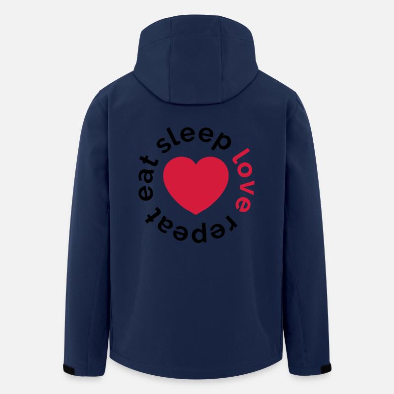 manger sommeil amour répéter - Veste softshell homme en polyester recyclé Stanley/Stella - marine