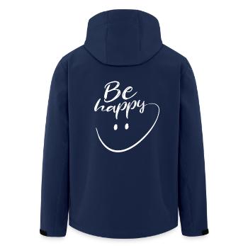 Sei glücklich mit Hand gezeichneten Lächeln - Recycelte Männer Softshell-Jacke von Stanley/Stella - Navy - Hinten - AI Model Male 185 light (185cm)