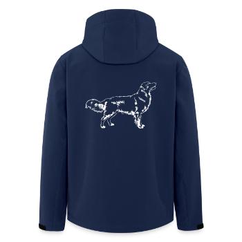 NOVA SCOTIA DUCK TOLLING RETRIEVER stand - Men’s Recycled Softshell Jacket by Stanley/Stella - navy - Back - AI Model Male 185 light (185cm)