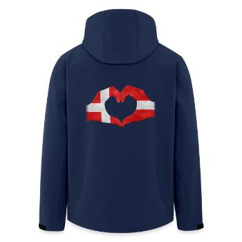 Hand-Herz Dänemark Flagge 010 AllroundDesigns - Recycelte Männer Softshell-Jacke von Stanley/Stella - Navy - Hinten - AI Model Male 185 light (185cm)